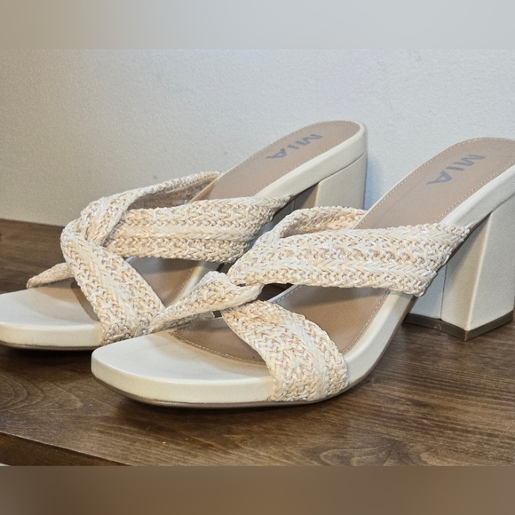 NWOT Mia Raffia Twist Slip-on Heels Women's Size 8.5M - Picture 5 of 8